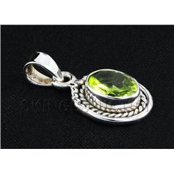 Natural Peridot 8.59ctw Antique Design 0.925 Pendant