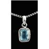 Image 2 : 2.40CT Emerald Blue Topaz Antique Design .925 Pendant 2