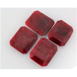 179.11ctw RubyEmeraldCut LooseGemstone lot of 4