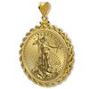 Image 2 : 2012 1 oz Gold Eagle Pendant (Rope-ScrewTop Bezel) 14KT