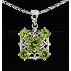 Pretty 2.83g Sterling Silver Peridot Pendant 3.25ctw