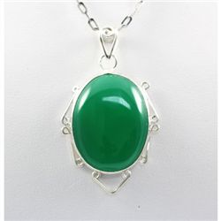 42.5ctw Aventurine Green Silver Pendant