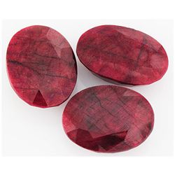207.15ctw Ruby Oval Cut Loose Gemstone lot of 3