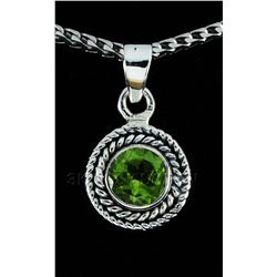 Natural Peridot 7.82ctw Antique Design 0.925 Pendant