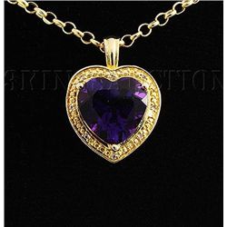 Pretty 2.45g Gold Plated Silver Heart Pendant 5.63ctw