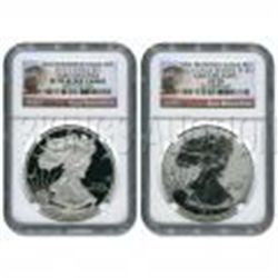 Certified 2012-S American Eagle 75th Anniversary 2pc Pr