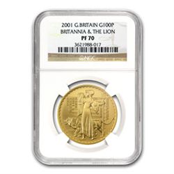 2001 1 oz Proof Gold Britannia PF-70 NGC - Registry Set