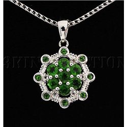 Cluster Design 3.03g Silver ChormeDiopside Pendant 2.17