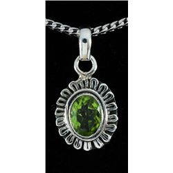 Natural Peridot 8.81ctw Antique Design .925 Pendant