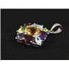 Image 2 : Retro Design 3.03g Silver Multi Precious Stone Pendant
