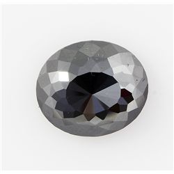 Jet Black Color AA Oval Brilliant 6.43CTW Loose Black D