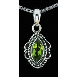 Natural Peridot 10.13ctw Antique Design .925 Pendant