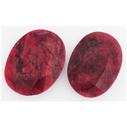 162.29ctw Ruby Oval Cut Loose Gemstone lot of 2