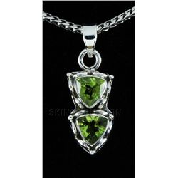 Natural Peridot 11.28ctw Antique Design .925 Pendant