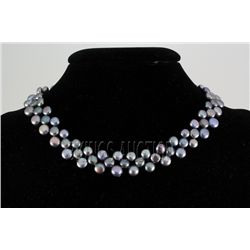 221.60CTW 12" BLACK SIOPAO NECKLACE METAL LOCK PHILIPPI