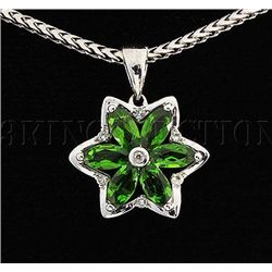 Flower Star 1.43g Silver Chorme Diopside Pendant 1.38ct