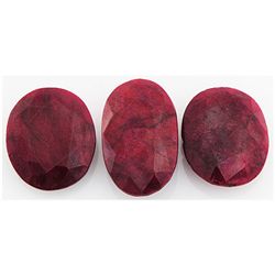 164.20ctw Ruby Oval Cut Loose Gemstone lot of 3