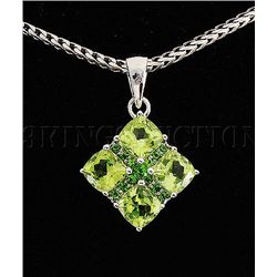 Star Shape 1.51g Sterling Silver Peridot Pendant 3.00ct