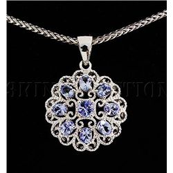Pretty 3.10g Sterling Silver Tanzanite Round Pendant 1.