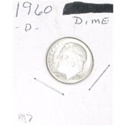 1960-D ROOSEVELT SILVER DIME *MS HIGH GRADE*!!