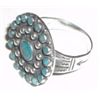 Image 3 : VINTAGE 1930'S *ZUNI INDIAN* STERLING SILVER & TURQUIOSE RING WITH 18 STONES!!