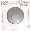 Image 1 : 1884 INDIAN HEAD RED BOOK VALUE IS $6.00 *RARE SEMI-KEY DATE GOOD GRADE*!!