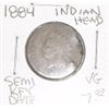 Image 1 : 1884 INDIAN HEAD RED BOOK VALUE IS $7.00 *RARE SEMI-KEY DATE VERY GOOD GRADE*!!