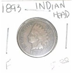 1893 INDIAN HEAD RED BOOK VALUE IS $5.00 *FINE GRADE*!!