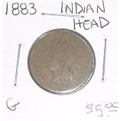 1883 INDIAN HEAD RED BOOK VALUE IS $5.00 *GOOD GRADE*!!