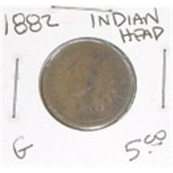 1882 INDIAN HEAD PENNY RED BOOK VALUE IS $5.00 *RARE GOOD GRADE*!! PENNY CAME OUT OF SAFE!!