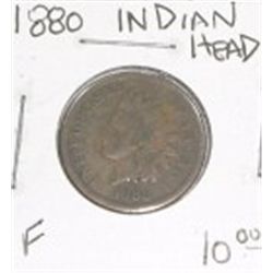 1880 INDIAN HEAD PENNY RED BOOK VALUE IS $10.00 *RARE FINE GRADE*!! PENNY CAME OUT OF SAFE!!