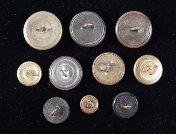 10 Royal British & Irish Military Antique Gilt Buttons