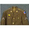 Image 2 : WWII UNIFORM COAT & VISOR HAT-W/PATCHES -ARMY GROUND