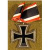 Image 2 : NAZI IRON CROSS W/RIBBON-ORIGINAL -RING MARKED 16