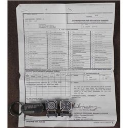 NAMED G.I. GROUPING INCL,SHARPSHOOTER BADGE/RIFLE BAR