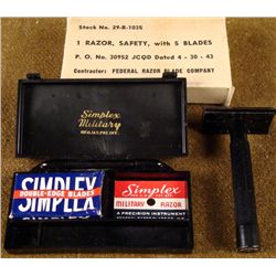 WWII (1943) US GI SHAVING RAZOR W/5 BLADES -SIMPLEX