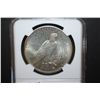 Image 2 : 1925 US Peace $1; NGC Graded MS62; EST. $65-90