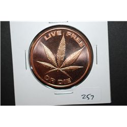 2011 Barter Trade Tokin-Live Free Or Die Copper Round; .999 Fine Copper 1 Oz.; EST. $5-10