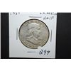 Image 1 : 1951 US Ben Franklin Half Dollar; EST. $15-20