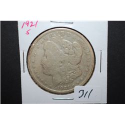 1921-S US Silver Morgan $1; EST. $30-40