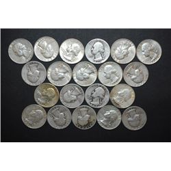 US Silver Quarters $5.00 Face Value; Various Dates & Conditions; Lot of 20; EST. $125-150