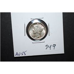 1934 US Mercury Dime; AU55; EST. $5-10