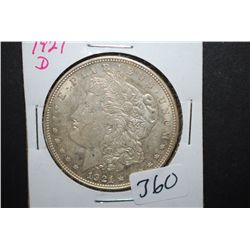 1921-D US Silver Morgan $1; EST. $30-40