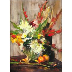 Laura Robb - Bouquet with Fruit Still Life