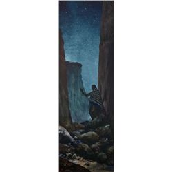 William Matthews - Navajo in Canyon at Night