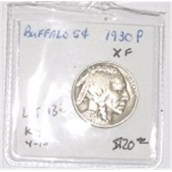1930-P BUFFALO NICKEL RED BOOK VALUE IS $20.00 *RARE EXTRA FINE GRADE*!!