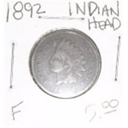 1892 INDIAN HEAD PENNY RED BOOK VALUE IS $5.00 *RARE FINE GRADE*!!
