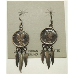 Old Pawn Navajo Mercury / Winged Liberty Dimes Earrings - Barbara Johnson