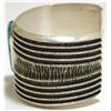 Image 3 : Navajo Kingman Turquoise Sterling Silver Tufacast Cuff Bracelet - Philander B Begay