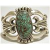 Image 1 : Old Pawn Navajo Spider Web Kingman Turquoise Sterling Silver Cuff Bracelet - WBH